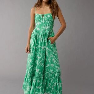 American Eagle Outfitters Mint Floral Maxi Dress